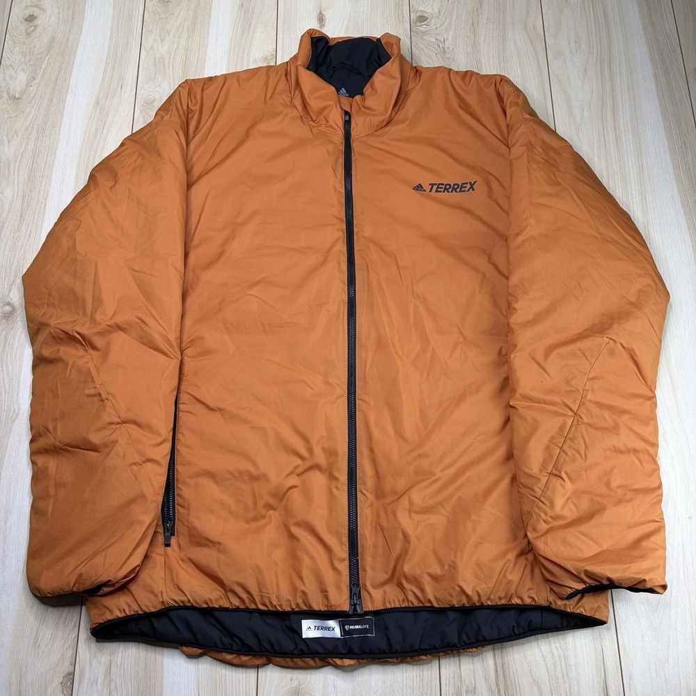 Adidas Terrex Primaloft Jacket Mens Size XL Orange Light Puffer Coat